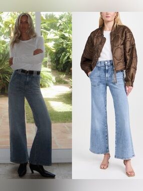 FRAME Modern Pocket Jean Carpenter Wide Leg High Rise Stretch Denim Size 27